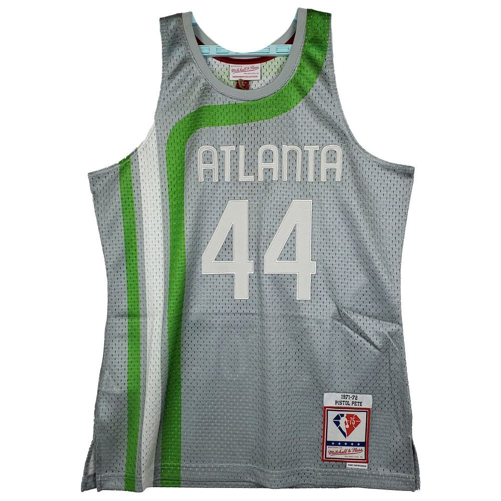 Pistol Pete Atlanta Hawks Mitchell & Ness NBA Medium Jersey 75th Anniversary NWT